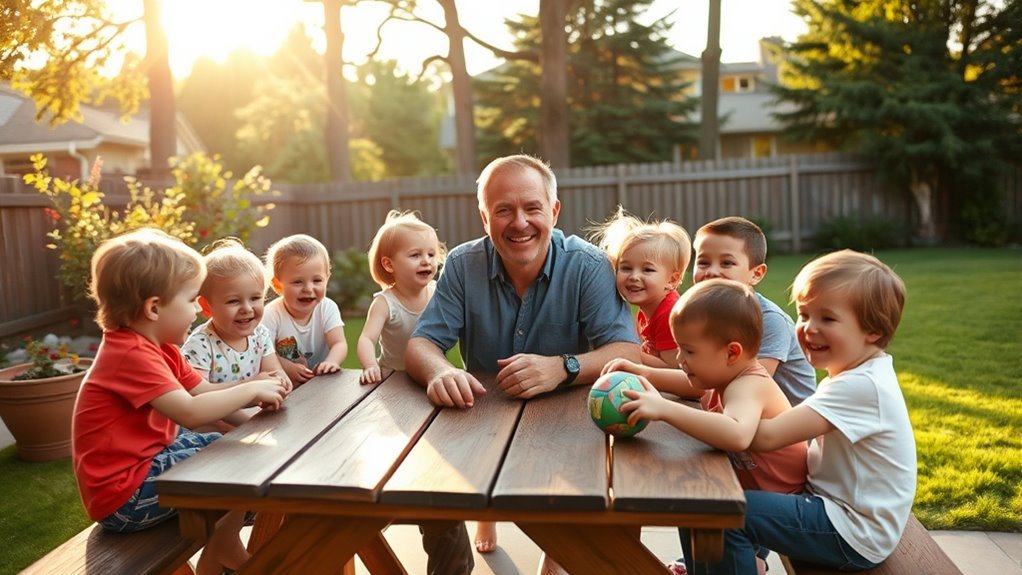 large loving active family