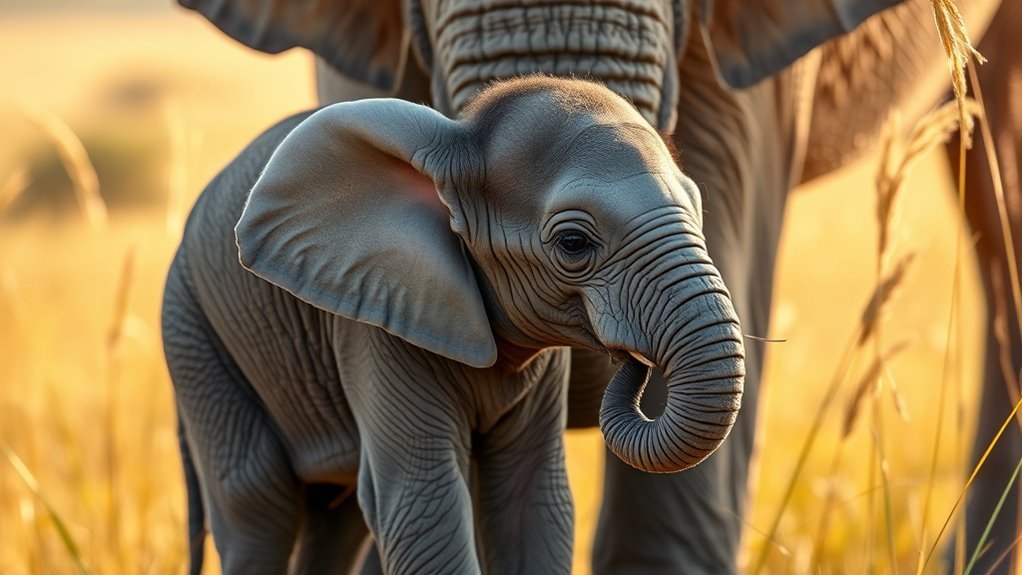 baby elephants are large and rapid growing