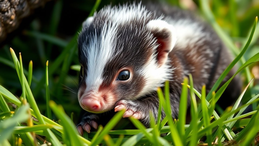 baby skunks begin spraying