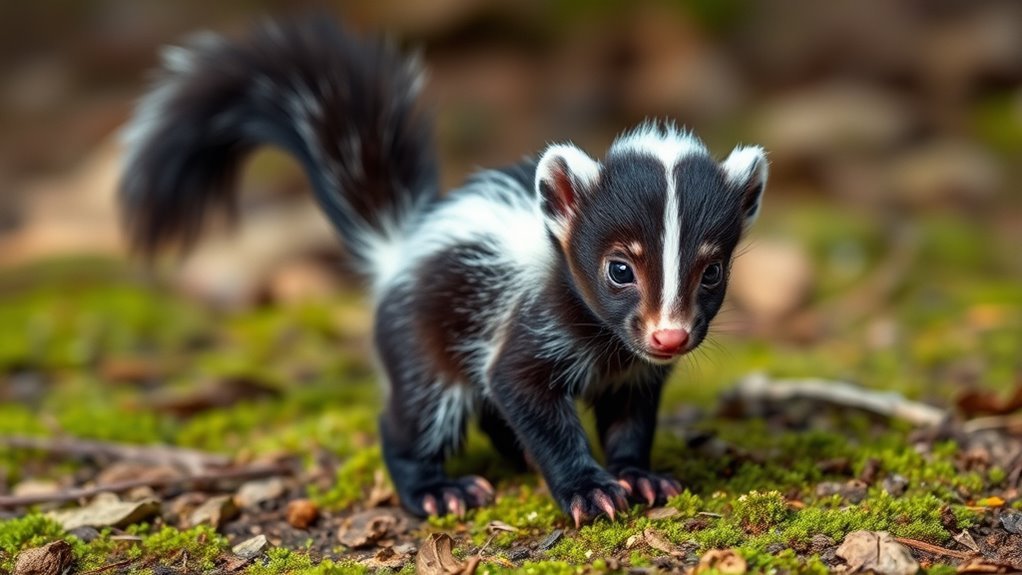 baby skunks develop spraying ability