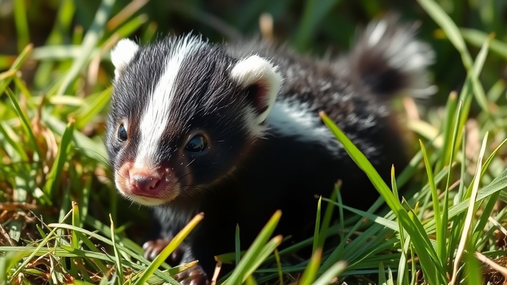 baby skunks spraying ability
