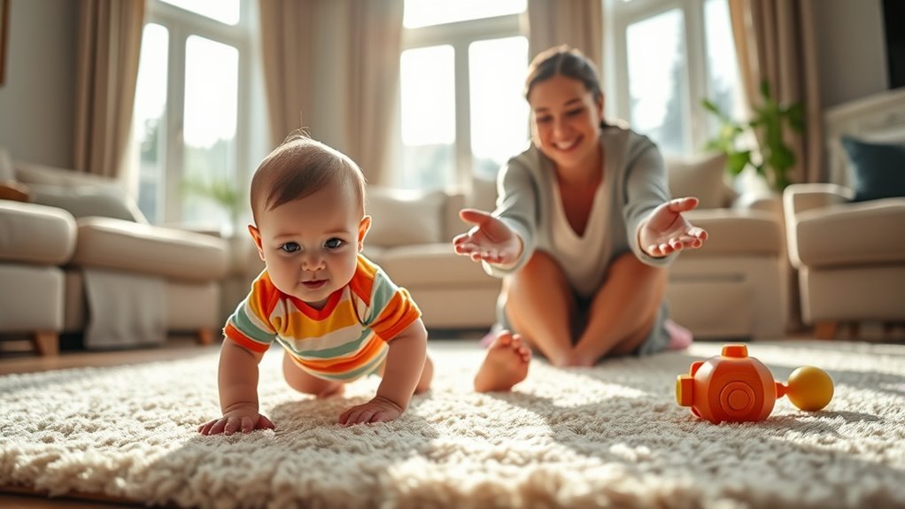 encourage crawling with patience