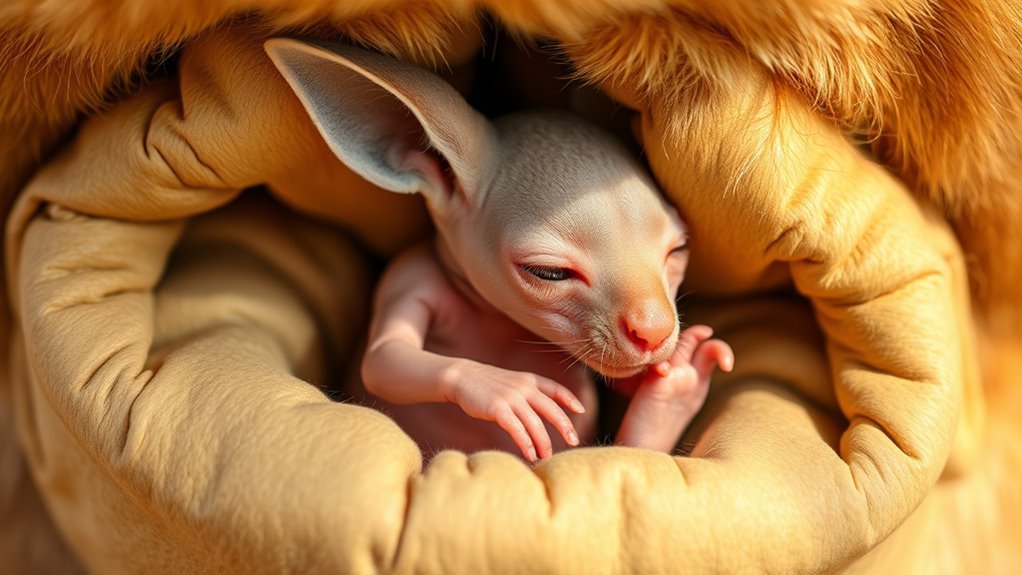 joey grows inside pouch