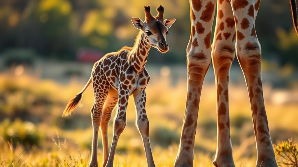 six foot tall newborn giraffe