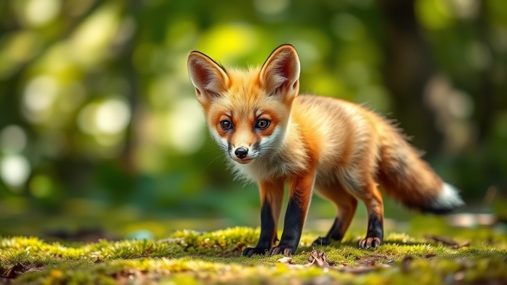 small bushy cautious fox