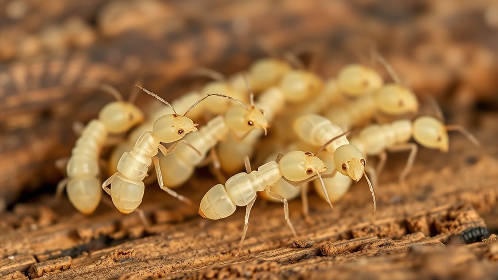 tiny pale wingless insects
